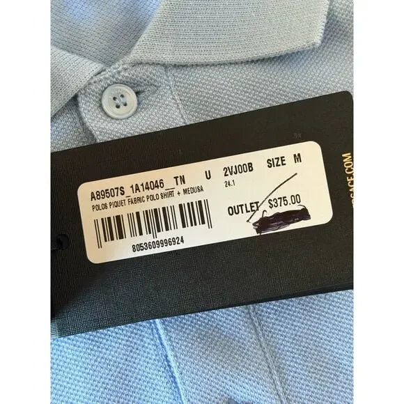 Versace Medusa Piquet Cotton Blue Short Sleeve Polo Shirt 5XL A89507S NWT